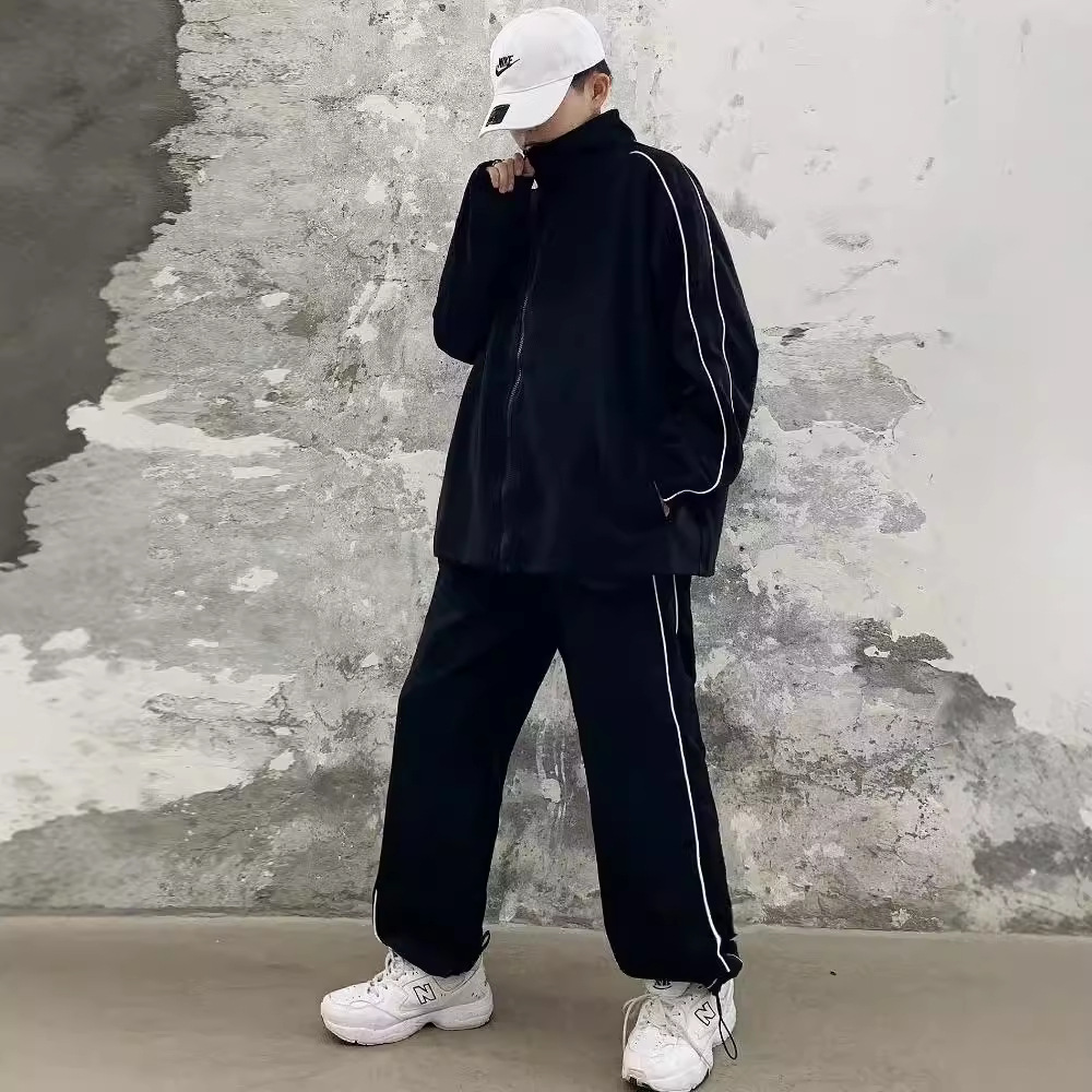 Spring and Autumn Student Sportswear suit Men's and Women's Korean-style Fashionable Loose Casual Jacket Sports Pants Two-piece Class Suit