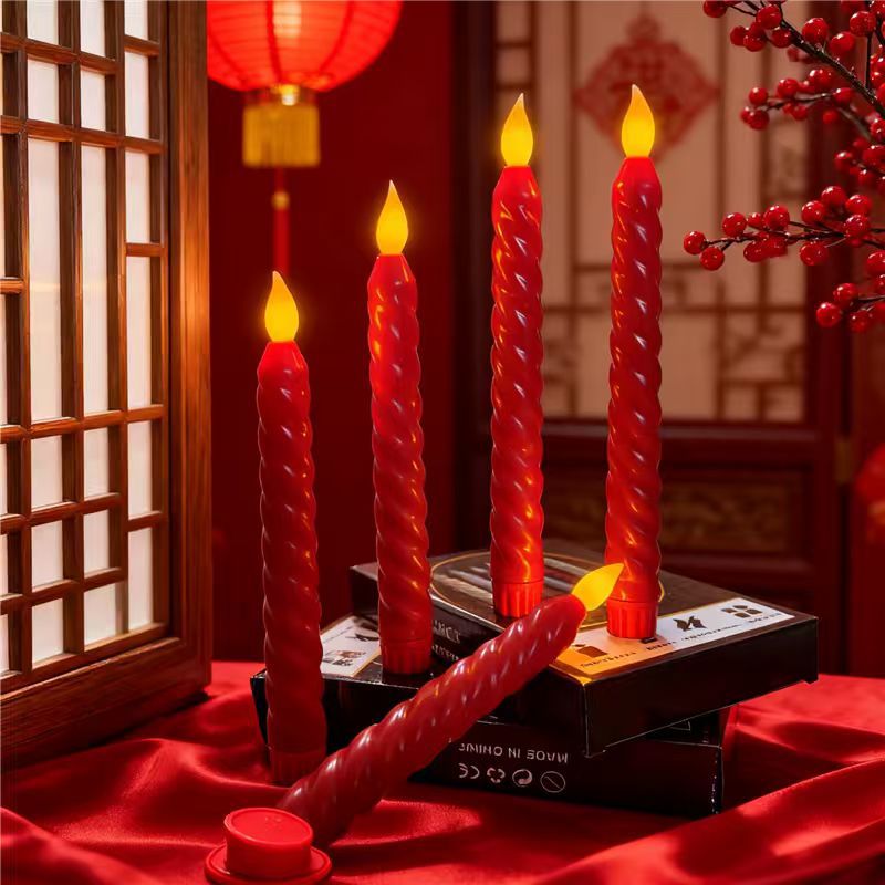 Velas electrónicas 6 nuevas bodas románticas de hotel luces de vela atmósfera decoración lámparas de prop largas luces de simulación LED image 3