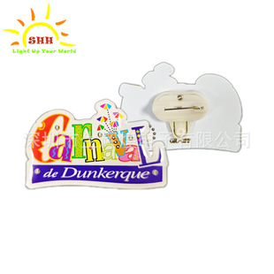 LED luminous badge | PCB board + epoxy resin badge | Flash brooch movement