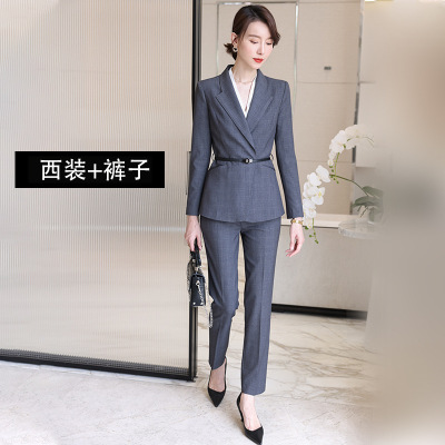 西装套装女春秋时尚气质女神范职场白领职业装高端西服外套工作服