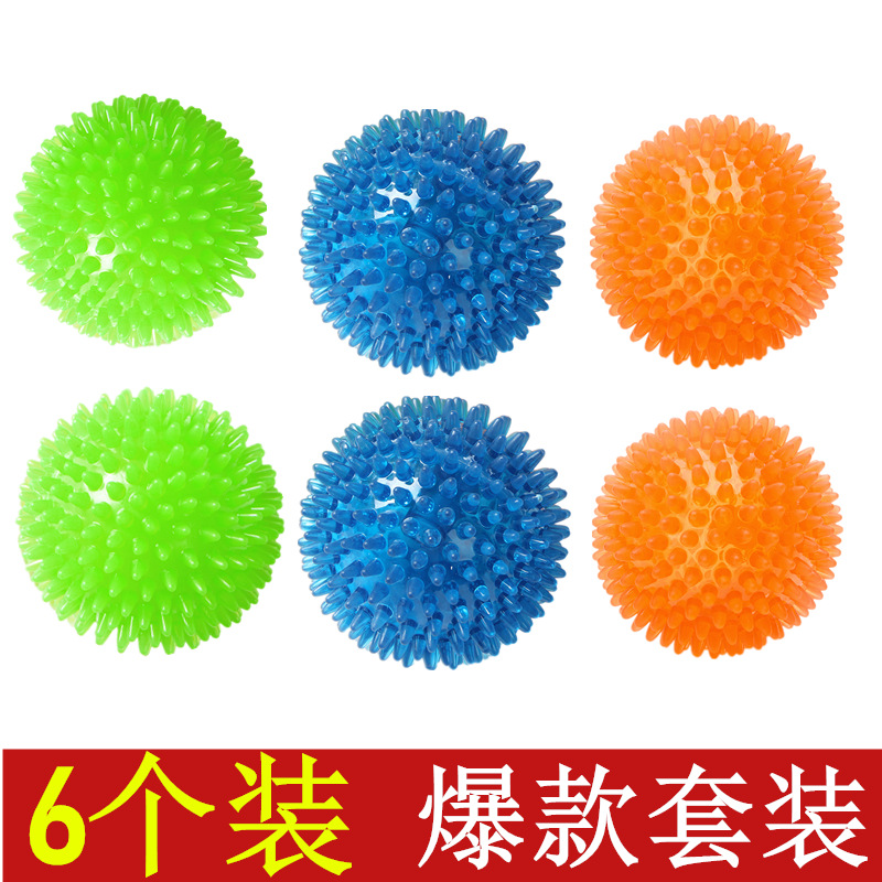 Amazon popular mascota pelota de juguete traje de perro Bola de juguete Bola de lanzar sonido Bola de espina Bola de masaje Bola de perro