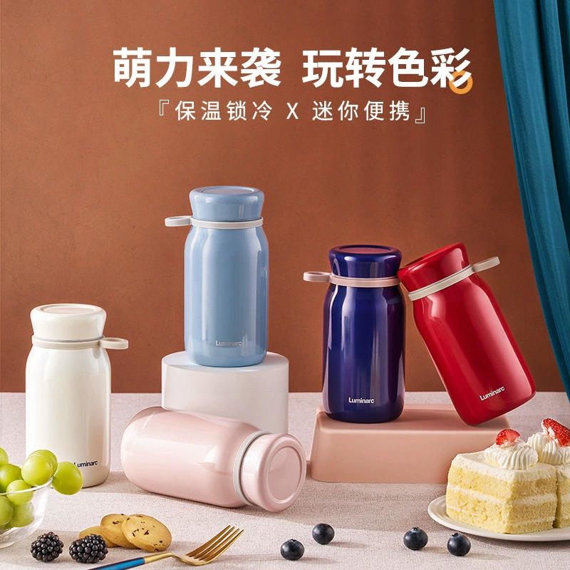 Vacuum retro fashionable small thermos, handheld glass, Birthday gift