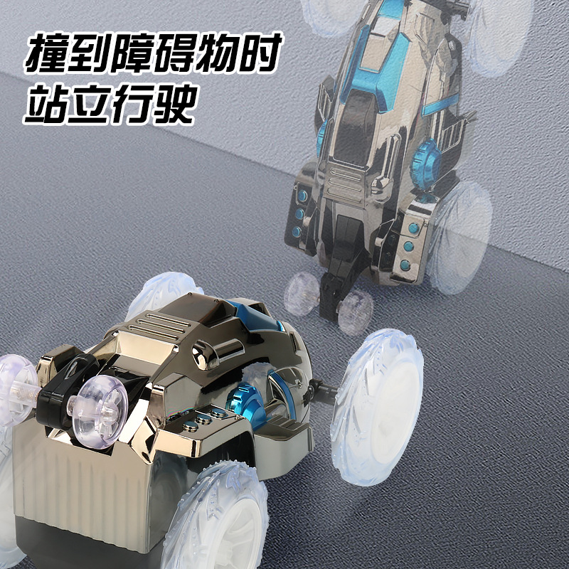 Transfronterizos niños controlados remotamente camión de volcado de luces frescas acrobacias giratorias camión de volcado de niños controlados remotamente carro al por mayor