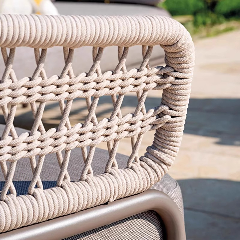Sofá al aire libre patio impermeable solar silla de caña balcón al aire libre villa jardín ocio caña mesa de té combinación doméstica