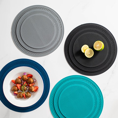 Extra Large Round Honeycomb Silicone Table Mat, Household Heatproof and Non-slip Mat, Isolating Pot Pad Silicone Dining Mat