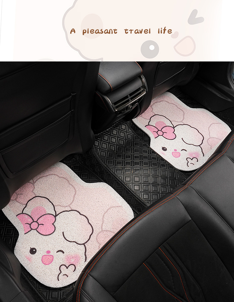 Blue Rain Silk Circle Car Floor Mats Cute Cartoon Car Wear-Resistant Easy Care Protective Mat Single Piece Car Floor Mats Wholesale