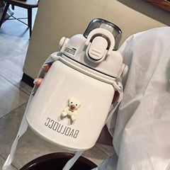 保温カップ女性高颜値ストロー大腹カップ学生携帯大容量水筒コップ可枝香礼