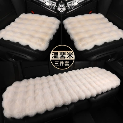 Wool pad – Universal Cushion - the-whole-car-has-five-seatsthree-piece-set-and-cloud-plush-seat-cushion-beige-cloud-bubble-velvet