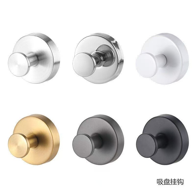 Stainless steel strong suction cup hook, non-marking bathroom wall coat hook, kitchen hook, no-drill clothes hanger, cross-border