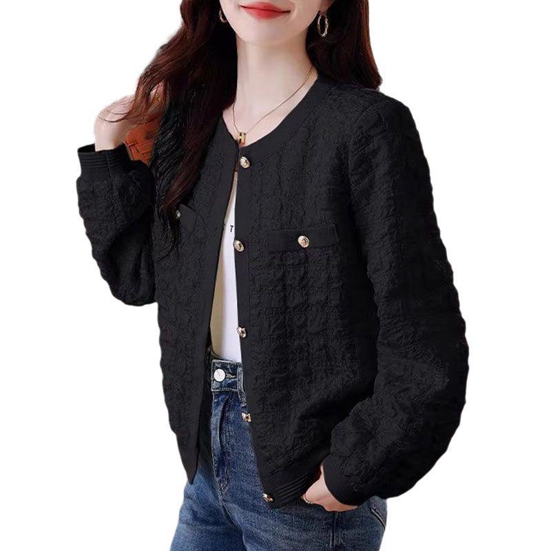 休闲宽松小香风短外套女士春秋新款2025小个子气质百搭圆领上衣|undefined