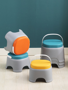 Thickened Small Stool with Portable Plastic Household Coffee Table Low Stool Children's Bathroom Non-slip Baby Bench Small Chair