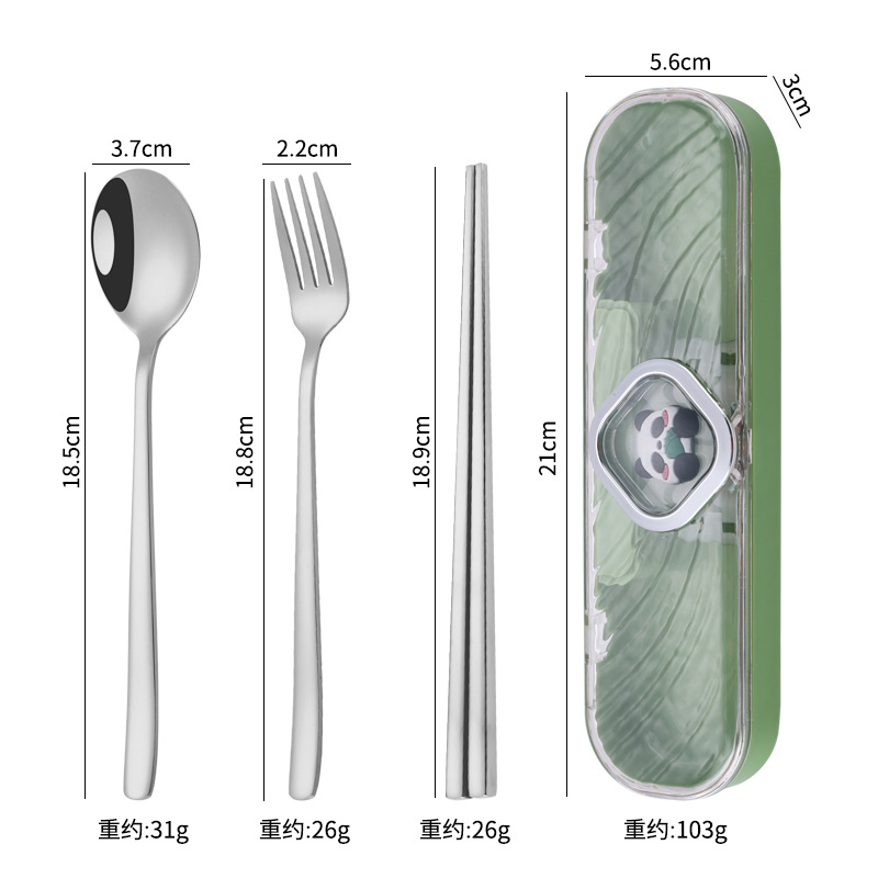 은수저, 포크, 젓가락(녹색 팬더 상자)