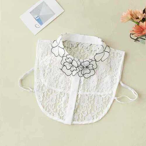 Shirt collar turned into Korean style small striped suit high collar shirt with pearl buttons white false collar