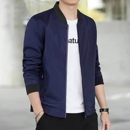 Spring and Autumn Year Korean Version Jacket Men's Outerwear Baseball Collar Trendy Niche Simple Versatile Comfortable Breathable