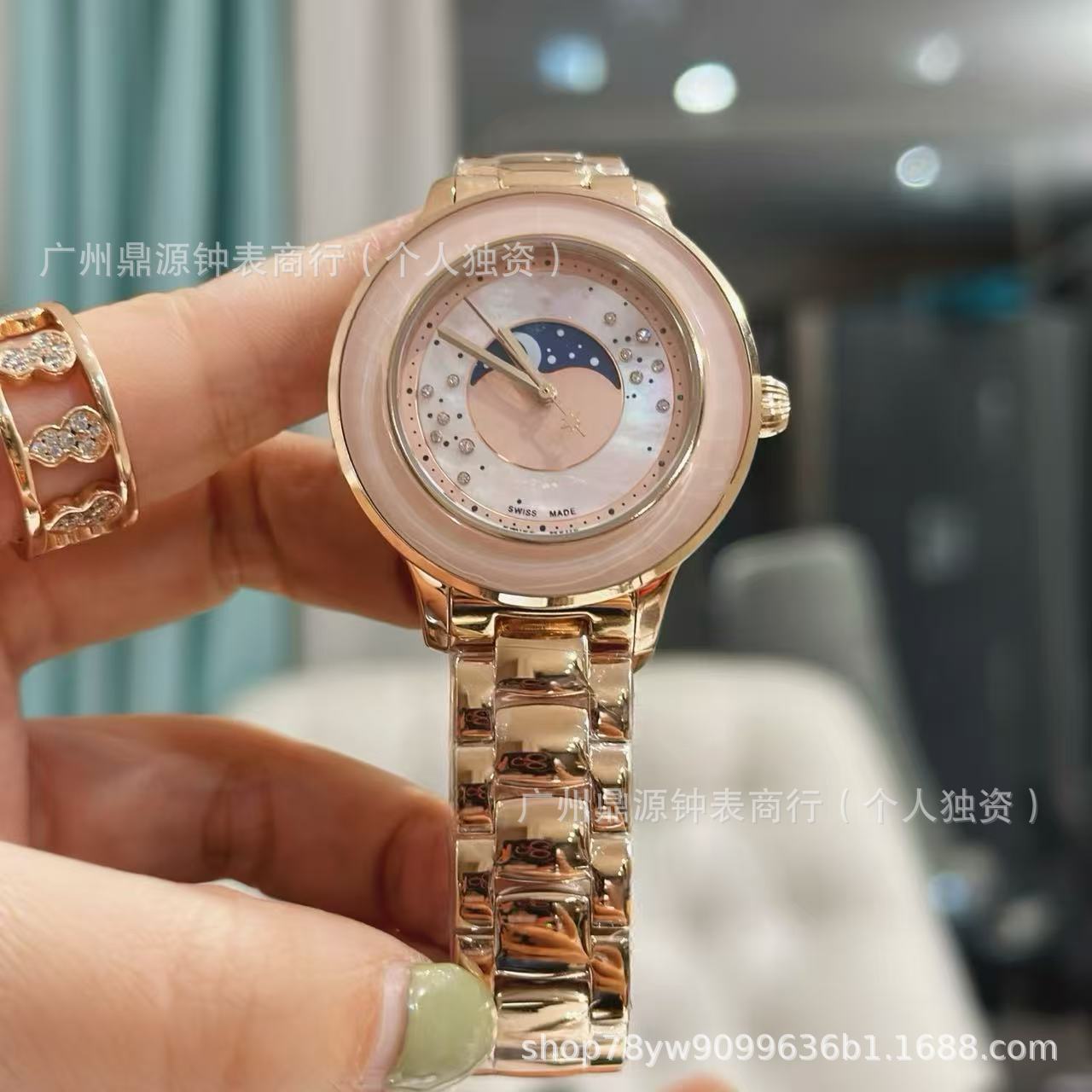 施家新款超美银河表盘女士手表个性ins风钢带女表休闲百搭石英表