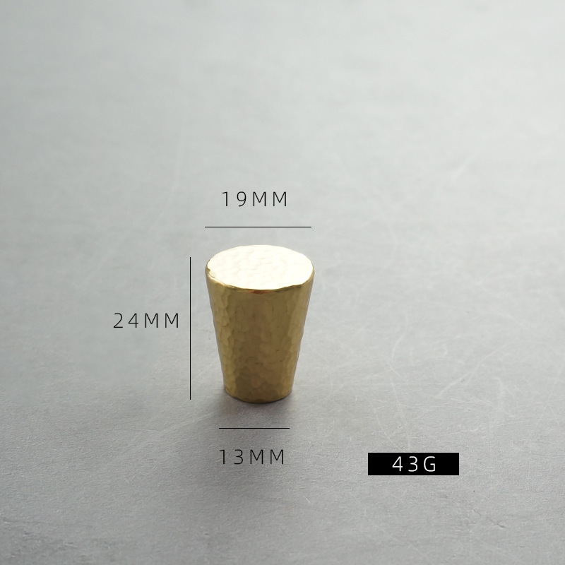 Manija de latón martillado moderno minimalista gabinete cajón armario puerta zapato gabinete de lujo luz oro cobre puro mango largo