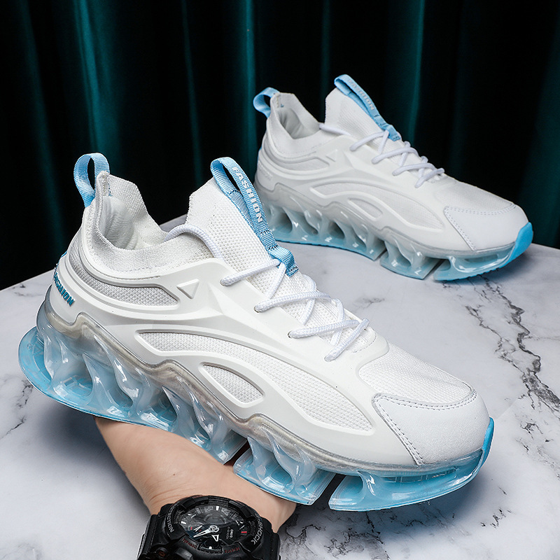 Cross-border flying woven men's shoes foreign trade export running sneaker men's high quality blade shoes transparent flame casual shoes Cross-border flying woven men's shoes foreign trade export running sneaker men's high quality blade shoes transparent flame casual shoes