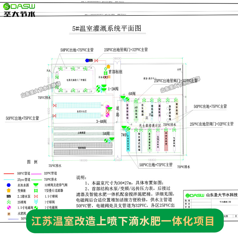 江蘇溫室改造 廠家提供大棚種植上噴下滴水肥一體化項目方案設計