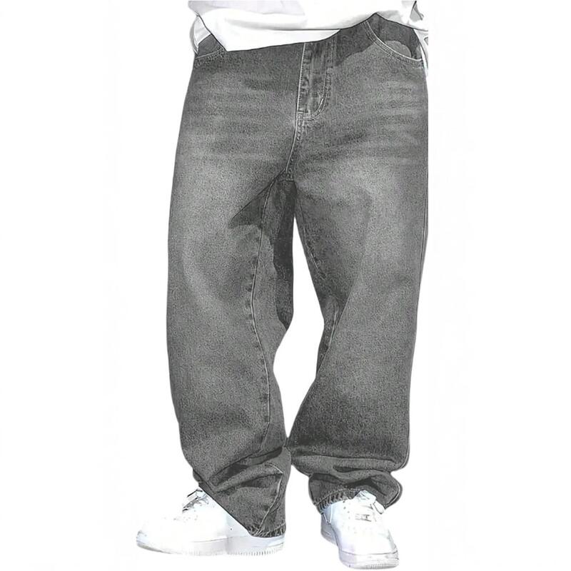 202 Summer Cross-Border Best-Selling Men's Gray Washed Denim Trousers, Stylish Straight-Leg Jeans in Stock