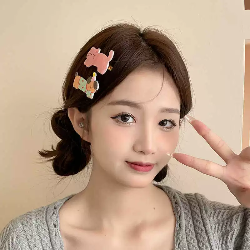 Забавная Party щенок Hair Clip Девочкам лоб боковое сломанное волосы челка клип 2025 новый карикатура кот заколка