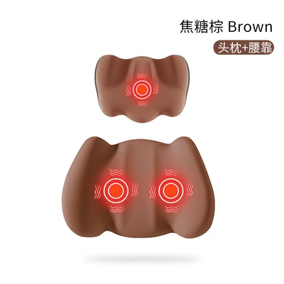 Waist support — Lumbar Support Electric Massage Heating - headrest-and-lumbar-support-set-caramel-brown-upgraded-massage-and-heating-model