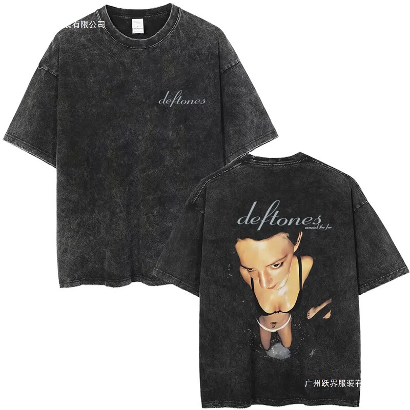 Washed Vintage Rock Band Deftones Album Graphic T-Shirt, Men's Alternative Heavy Metal Washed Vintage Rock Band Deftones Album Graphic T-Shirt, Men's Alternative Heavy Metal