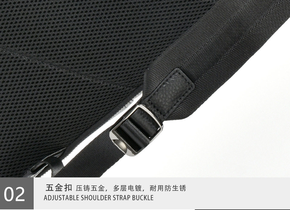 Ba lô nam da bò lớp đầu dung tích lớn đựng laptop 15,6 inch đi công tác — màu đen chi tiết 12