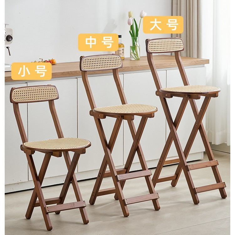 Taburete plegable cafetería cajero contador respaldo silla portátil sólido adulto pequeño banco