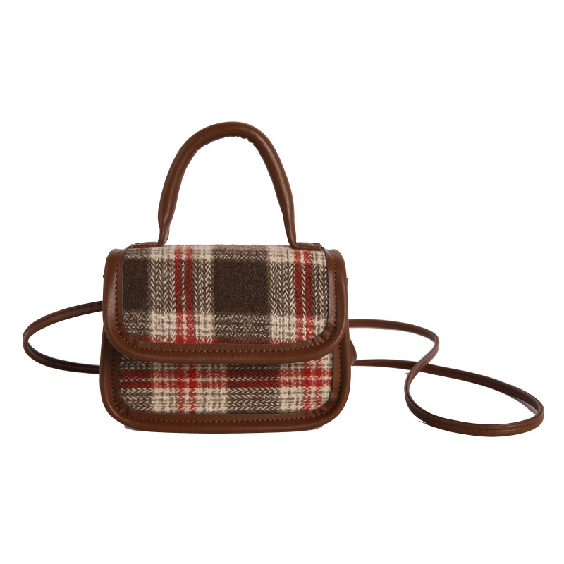 Borsa a tracolla a quadri da donna stile urbano casual_voghion.com