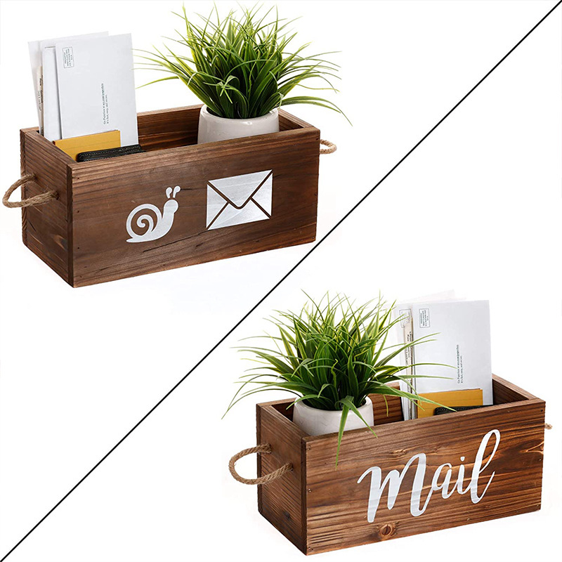 Rustic Desktop Countertop Organizer For Home Office And Bathroom_voghion.com
