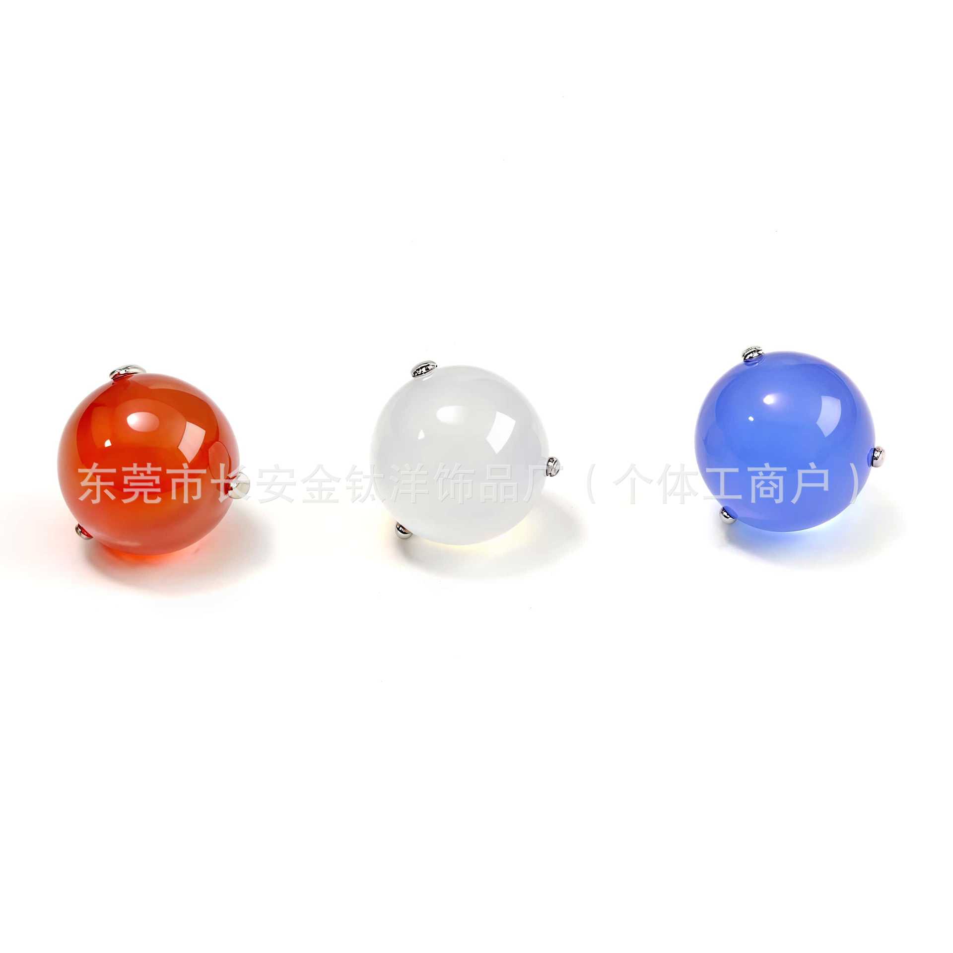 F136 Titanium Inner Thread Three-Claw Agate Ball Labret Stud Tongue Nail Lip Nail Ear Cartilage Piercing Jewelry detail image 8