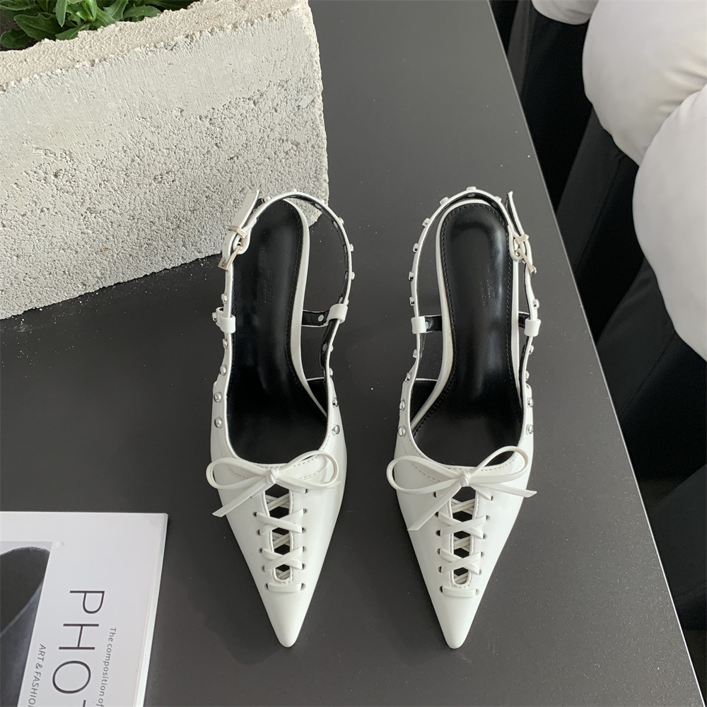 2024 New Spring Shoes European and American Pointed Toe Thin Heels Shallow Mouth Fashion Thin Front Straps and Back Vacuum Sandals_voghion.com