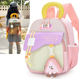 新款卡通幼儿园女宝宝入园双肩包通用撞色小中班护脊背包男双肩包
