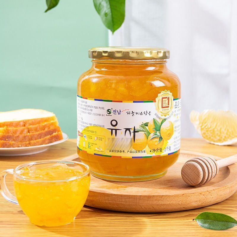 Han Quannan Grapefruit Tea Drink Quannan Lemon Passion Fruit Aloe Vera Jujube Blueberry Fruit Tea Sauce Cross-Border Wholesale