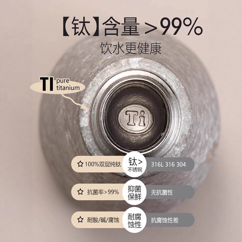 oball纯钛保温杯女士2025渐变高颜值吸管水钛杯子送女友生日礼物|undefined