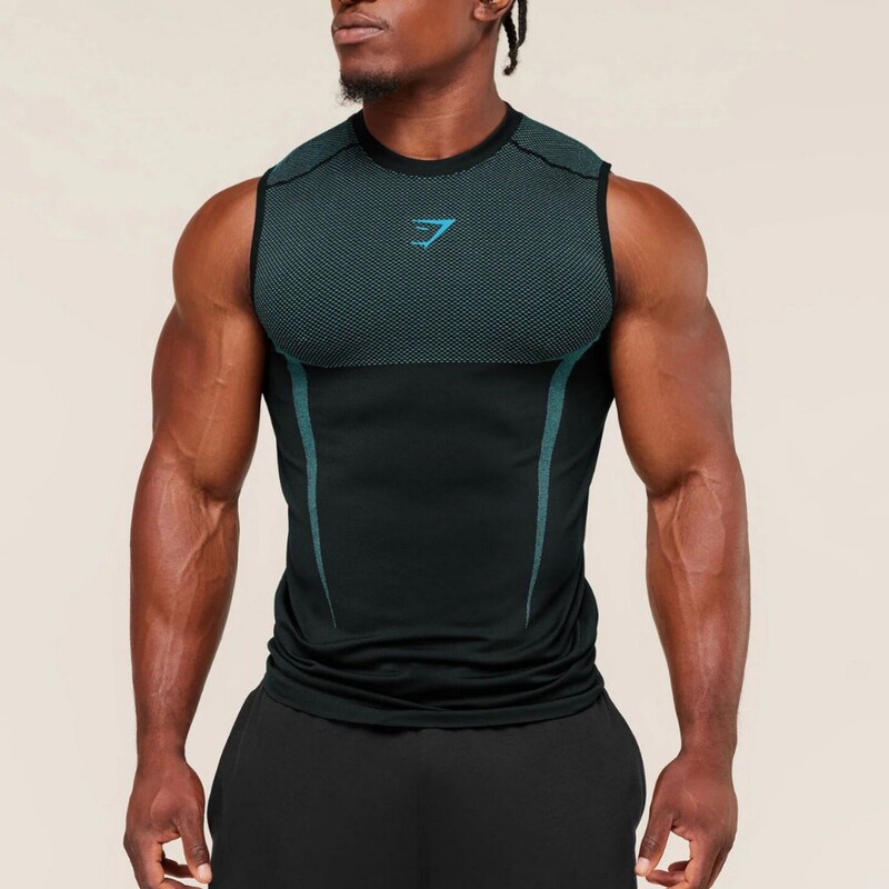 Gymshark New American Printed Muscle Fitness Vest Sports Breathable Casual Running Sleeveless Basketball Top