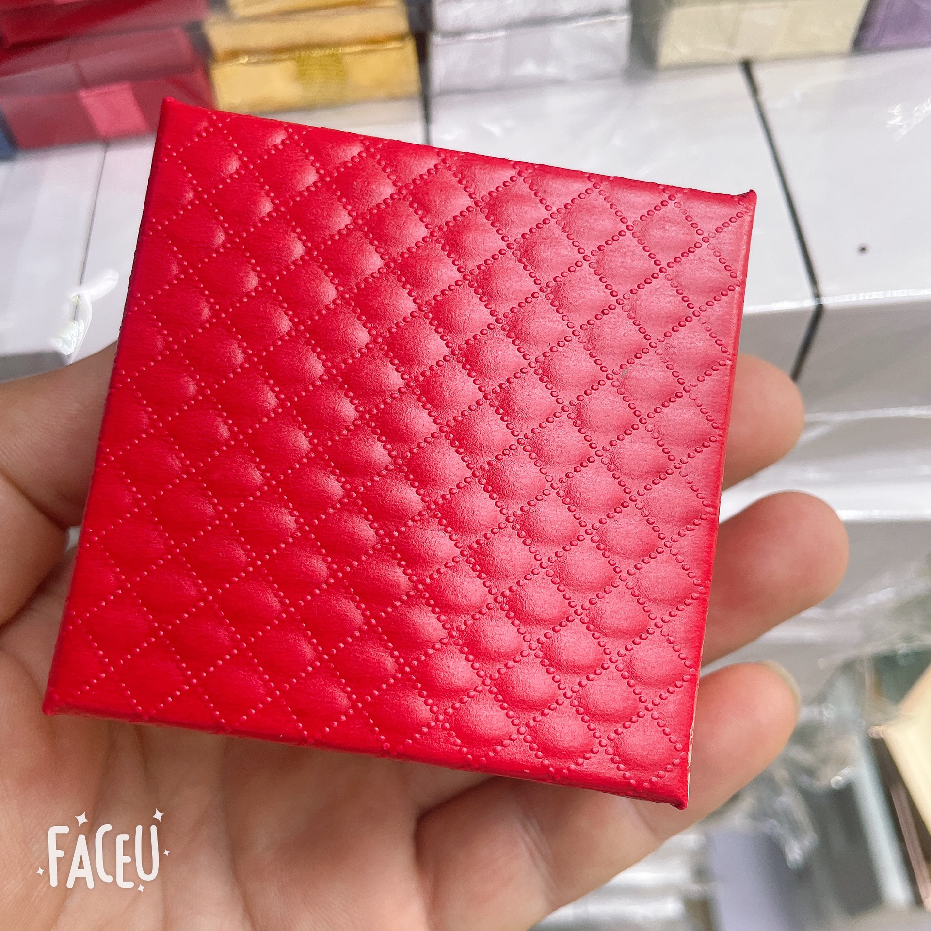 钻石纹小方盒项链戒指耳饰手链包装盒礼品多用盒饰品盒首饰盒收纳