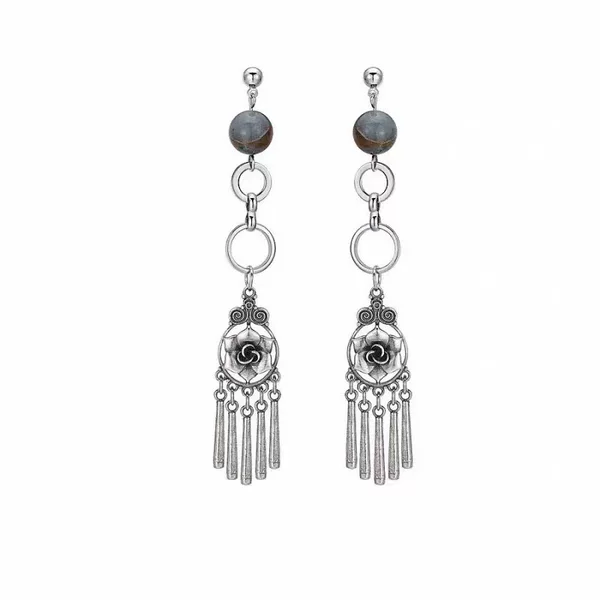 New "Dream Lull" ethnic aesthetic earrings with s925 silver pins, original design, vintage tassel drop earrings