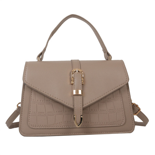 Stone Pattern Solid Color Retro Bag  New Spring Fashion Top Handle Bag with Strap Decoration Shoulder Bag Small Square Bag