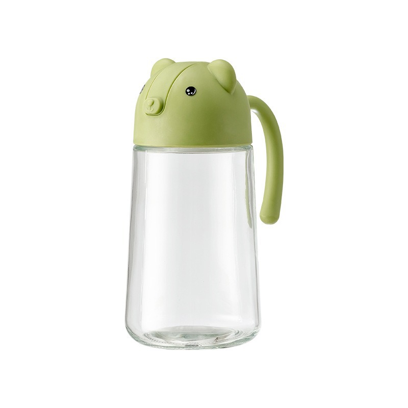 Botella de aceite de vidrio japonesa para llenar aceite de vertido de aceite a prueba de fugas de cocina doméstica de apertura y cierre automático de gran capacidad de vinagre de salsa de soja botella de aceite