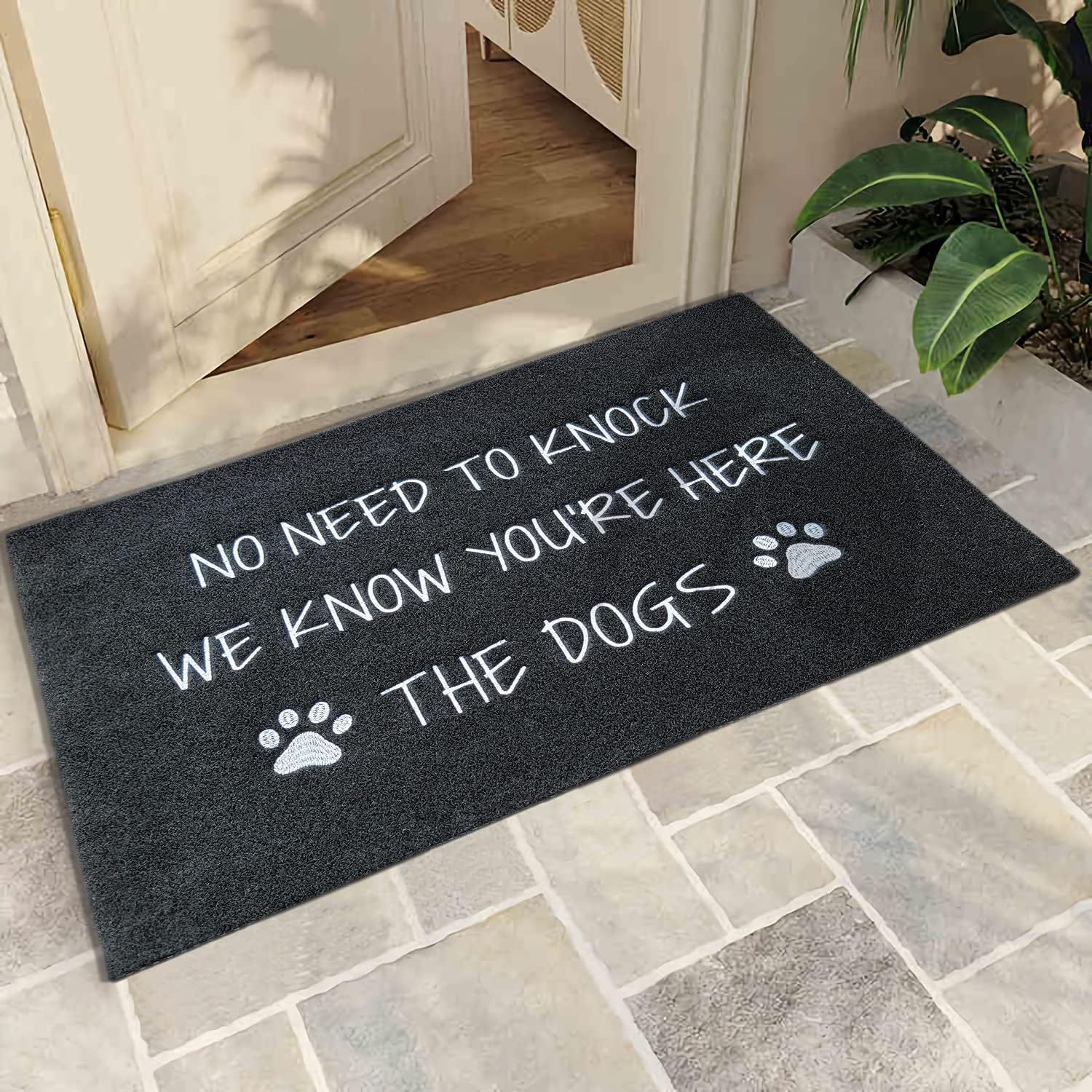 Simple Letter Crystal Velvet Entrance Door Decorative Floor Mats, Non-Slip, Dirt-Resistant and Wear-Resistant Kitchen Water-Absorbent and Easy-Care Floor Mats