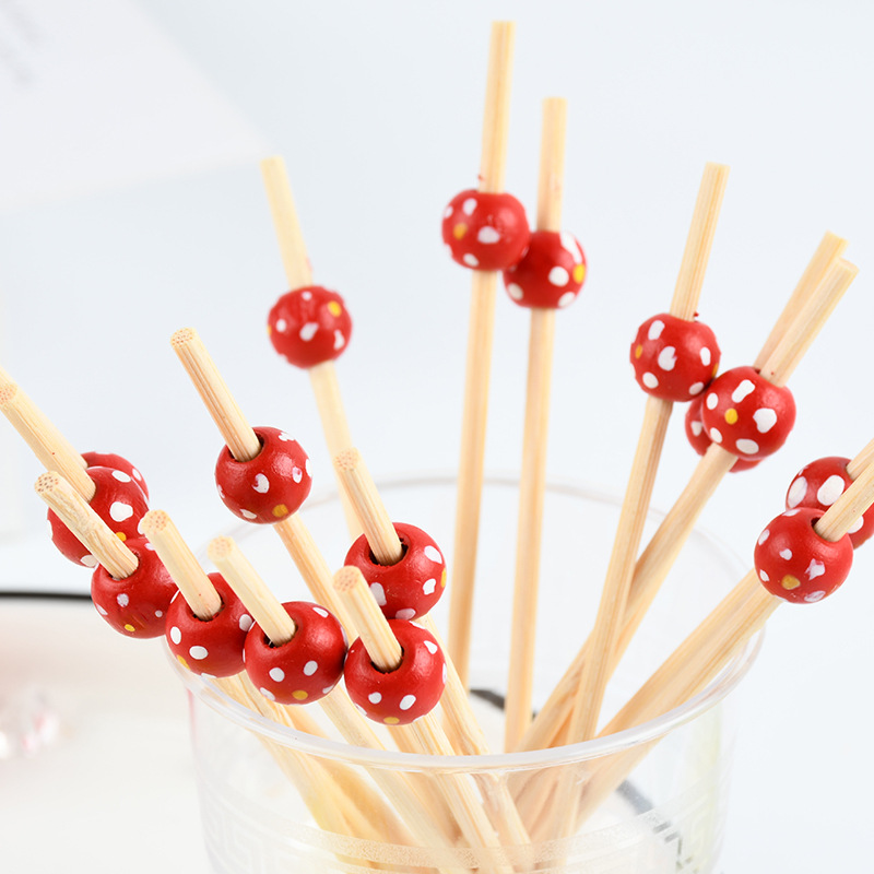 Spot mayorista ondulación roja marca de fruta marca de bambú desechable restaurante supermercado prueba marca de bambú creativa