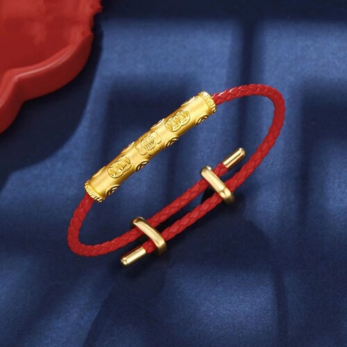 Fucai round tube bracelet Vietnamese sand gold bent tube bracelet adjustable copper gold-plated couple style bracelet live delivery
