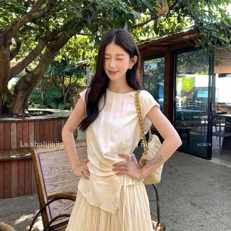 Ls Retro Elegant Waist-Cinching Embroidered Blouse for Women Guangzhou Shisanxing 2026 Spring New Style Top 61367 # Ls Retro Elegant Waist-Cinching Embroidered Blouse for Women Guangzhou Shisanxing 2026 Spring New Style Top 61367 #