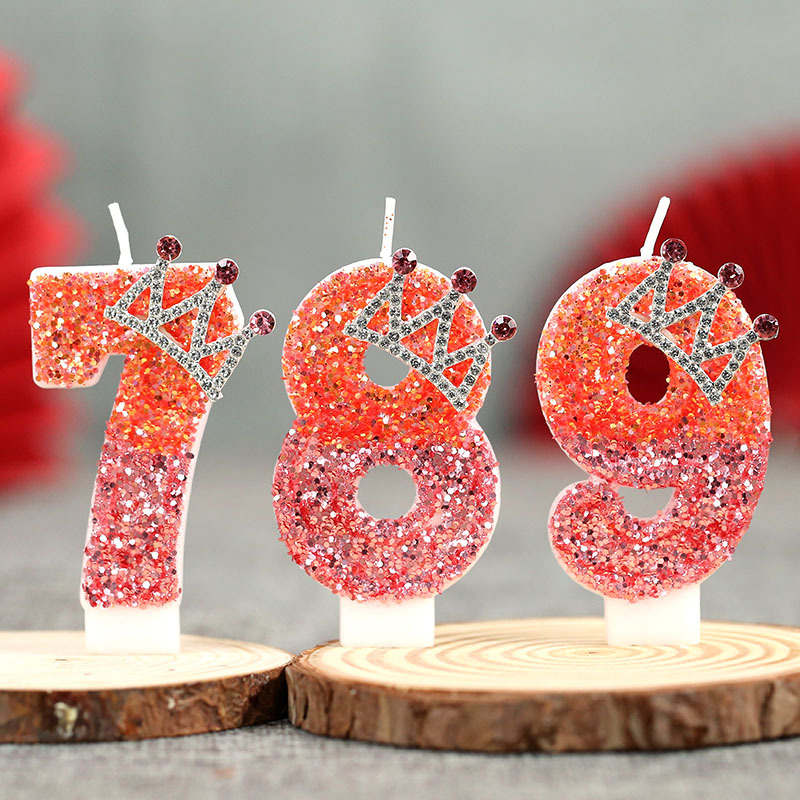 Velas de cumpleaños numéricas creativas con corona, decoración para pasteles – Producto caliente en Temu