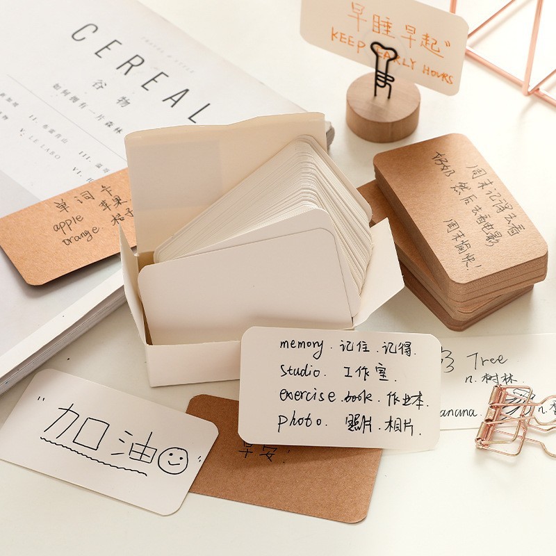 Creative blank card minimalist postcard small and convenient DIY cowhide card paper bookmark message