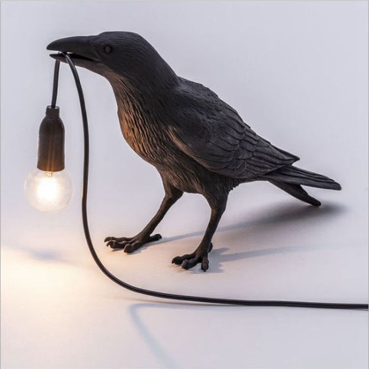 [Cross-border Explosions] Amazon Lucky Bird Table Lamp Night Lamp Nordic Bedroom Bedside Animal Shaped Black Bird Lamp