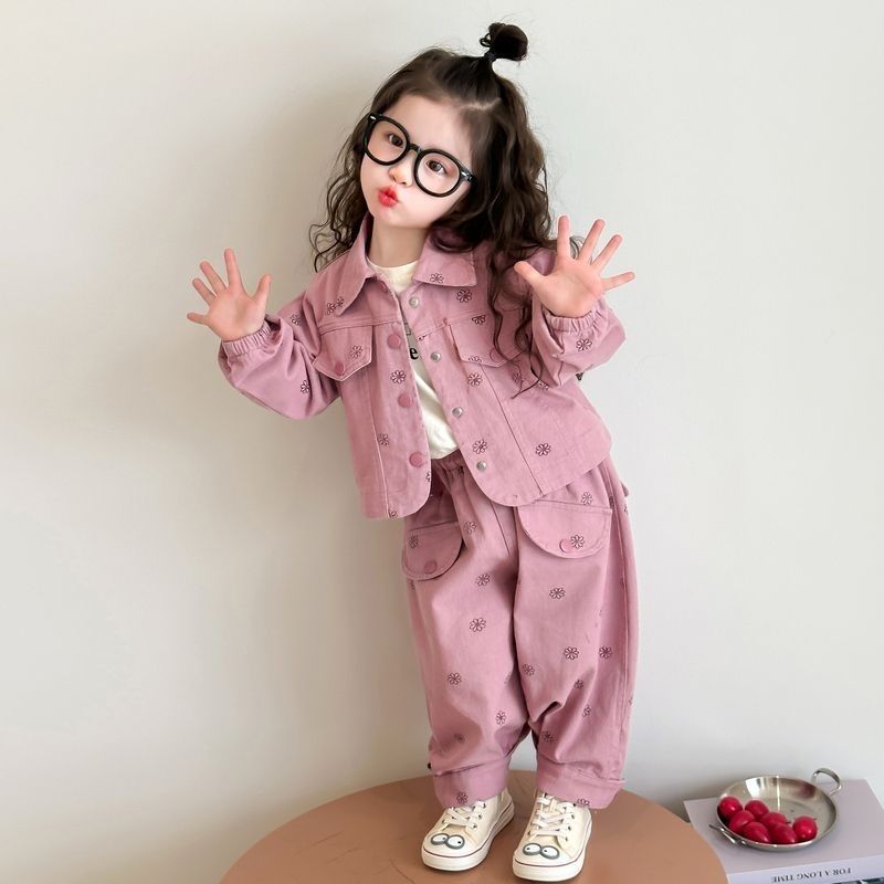 女童套装2025新款秋秋秋儿童洋气时髦小女孩休闲外套裤子两件套潮|undefined