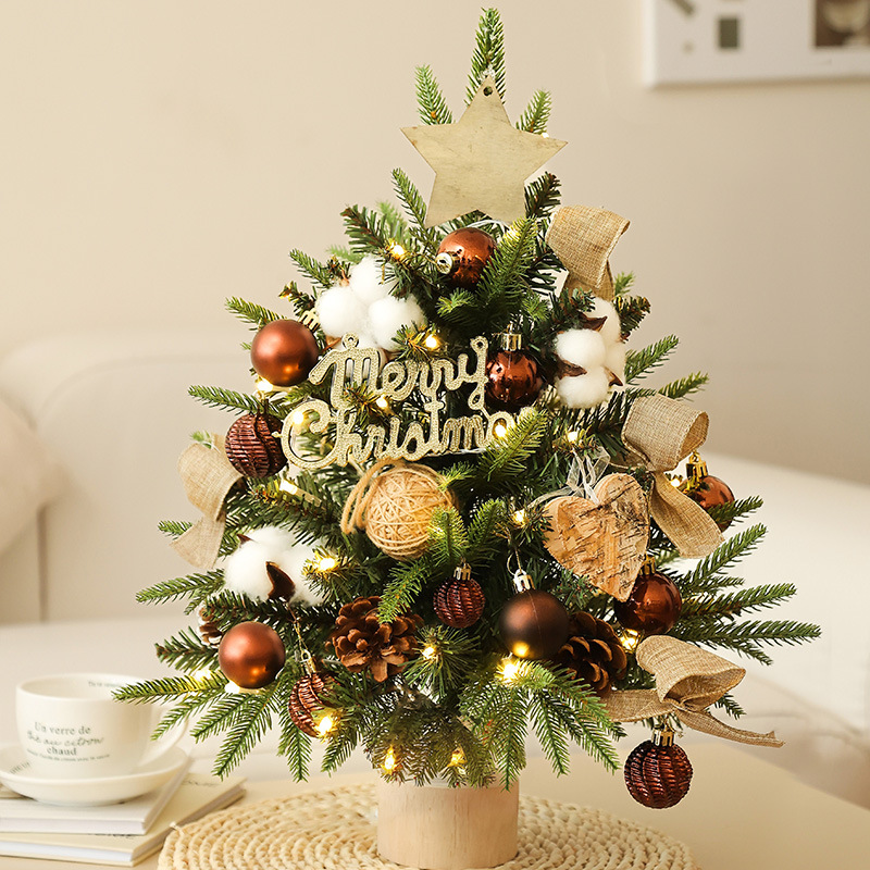 2024 árbol de Navidad explosivo escritorio mini árbol de Navidad decoración de mesa hotel familiar decoración de ventana simulación árbol pequeño