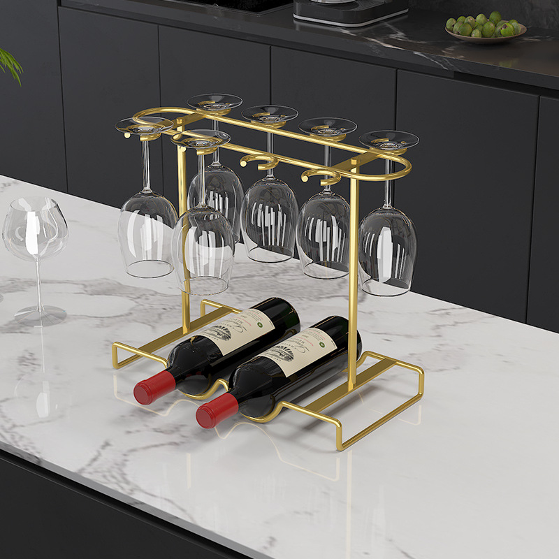 Red Wine Rack Light Luxury High-end Household Wine Rack Ornaments Goblet Inverted Hanging Cup Shelf Wine Cabinet Storage Rack